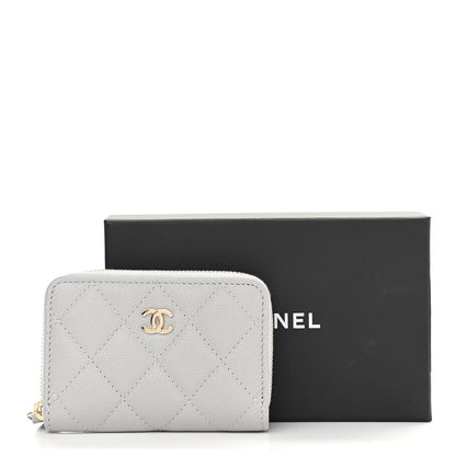 Chanel Caviar Quilted Zip Coin Purse Grey 8 of 8