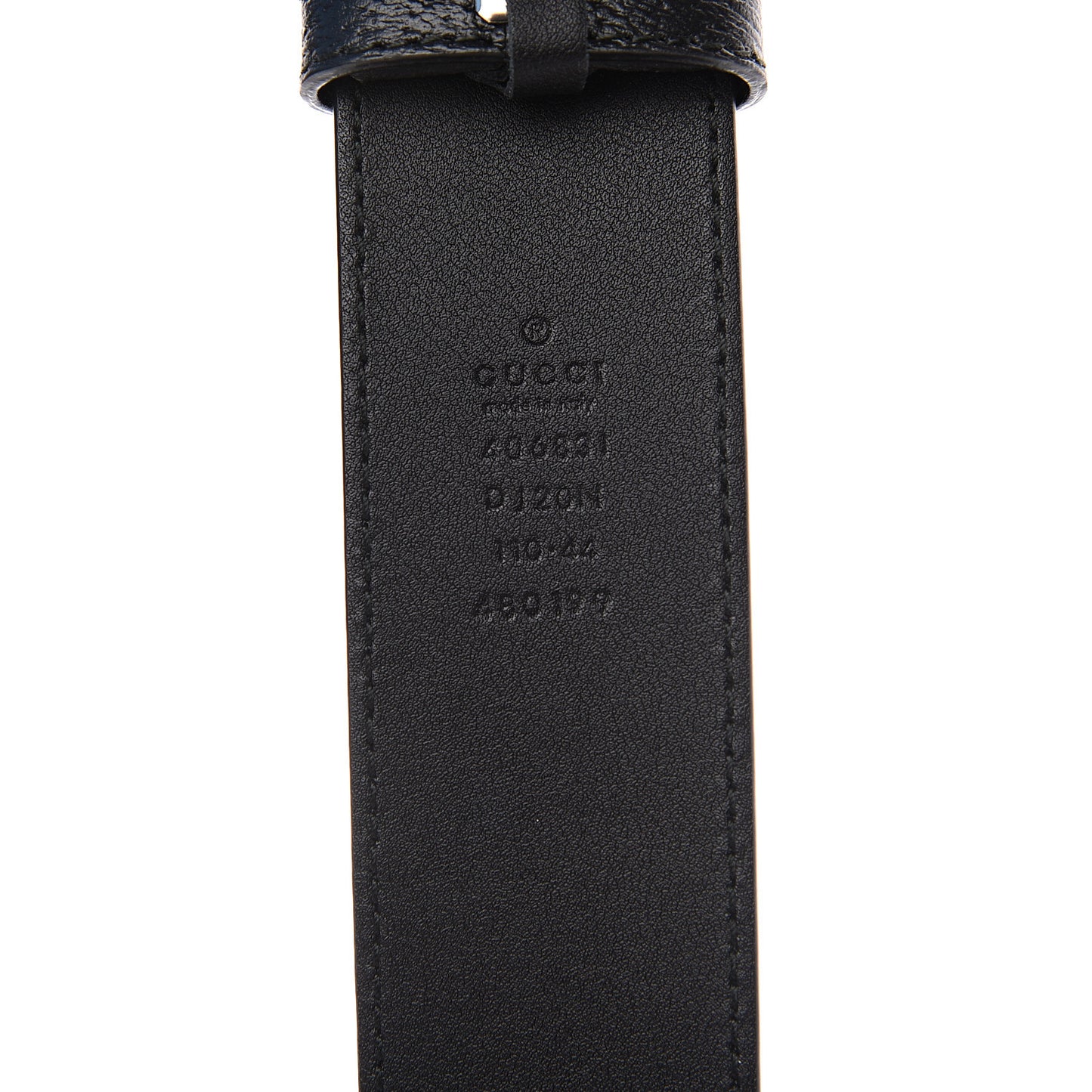 Textured Dollar Calfskin Nickel Double G 40mm Belt 85 34 Black