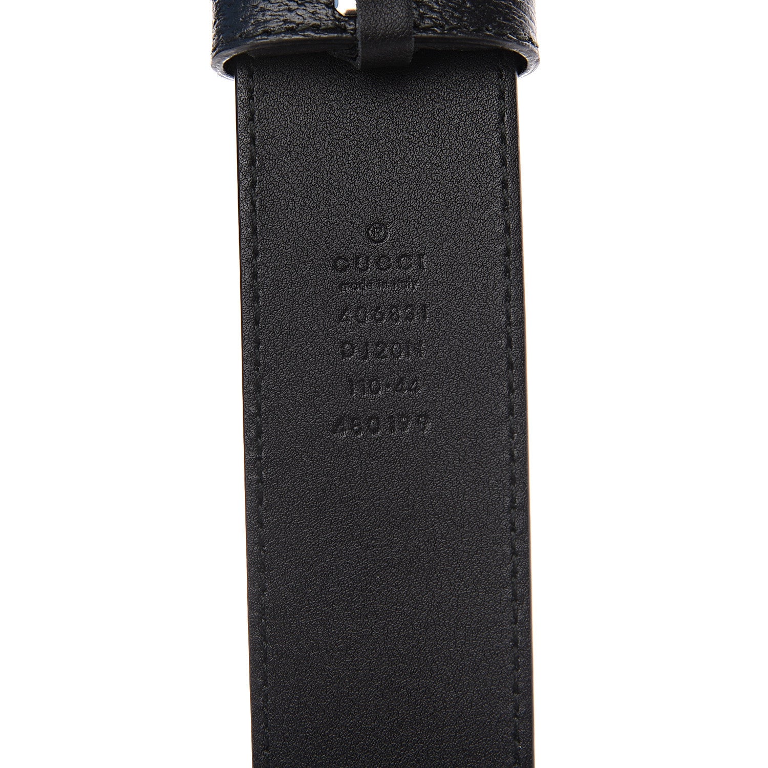 Gucci Textured Dollar Calfskin Nickel Double G 40mm Belt 85 34 Black 4 of 4