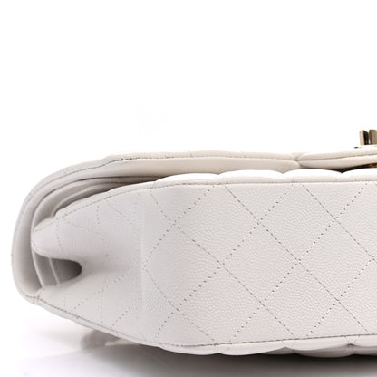 Chanel Caviar Quilted Medium Double Flap White 8 of 9