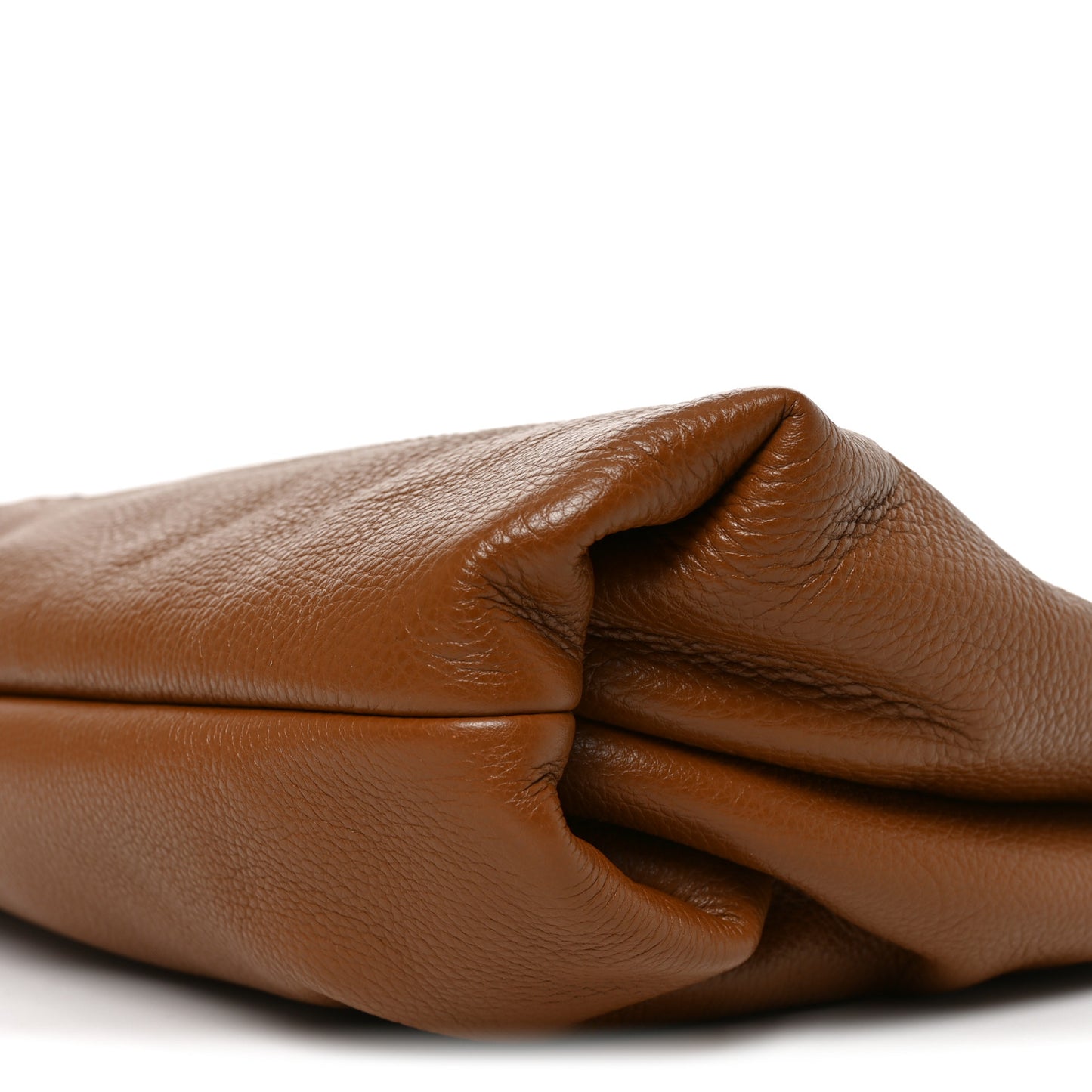 Grained Calfskin Softbit Maxi Shoulder Bag Brown
