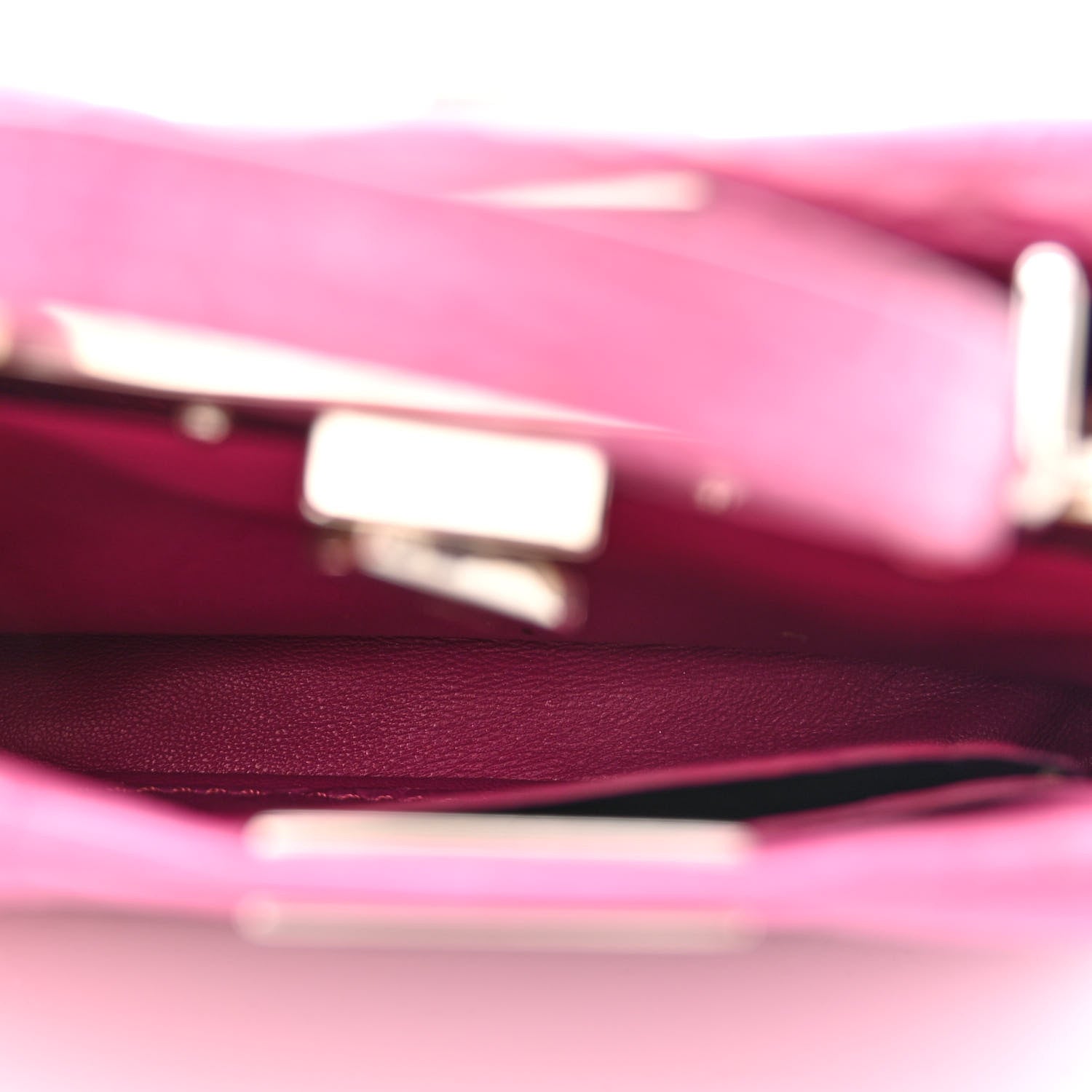Fendi Shiny Alligator Shiny Nappa Micro Peekaboo Iconic Satchel Magenta 5 of 13