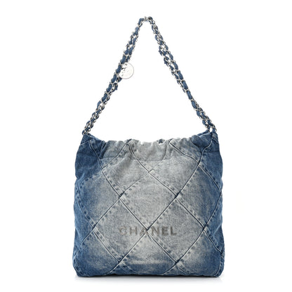Chanel Denim Quilted Small Chanel 22 Blue 3 of 13