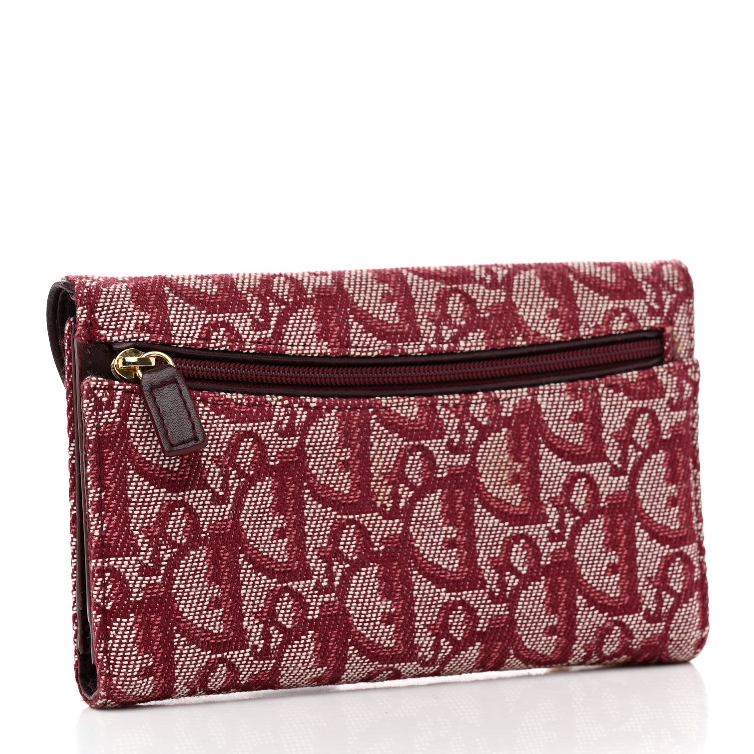 Christian Dior Monogram Saddle Wallet Burgundy 3 of 8