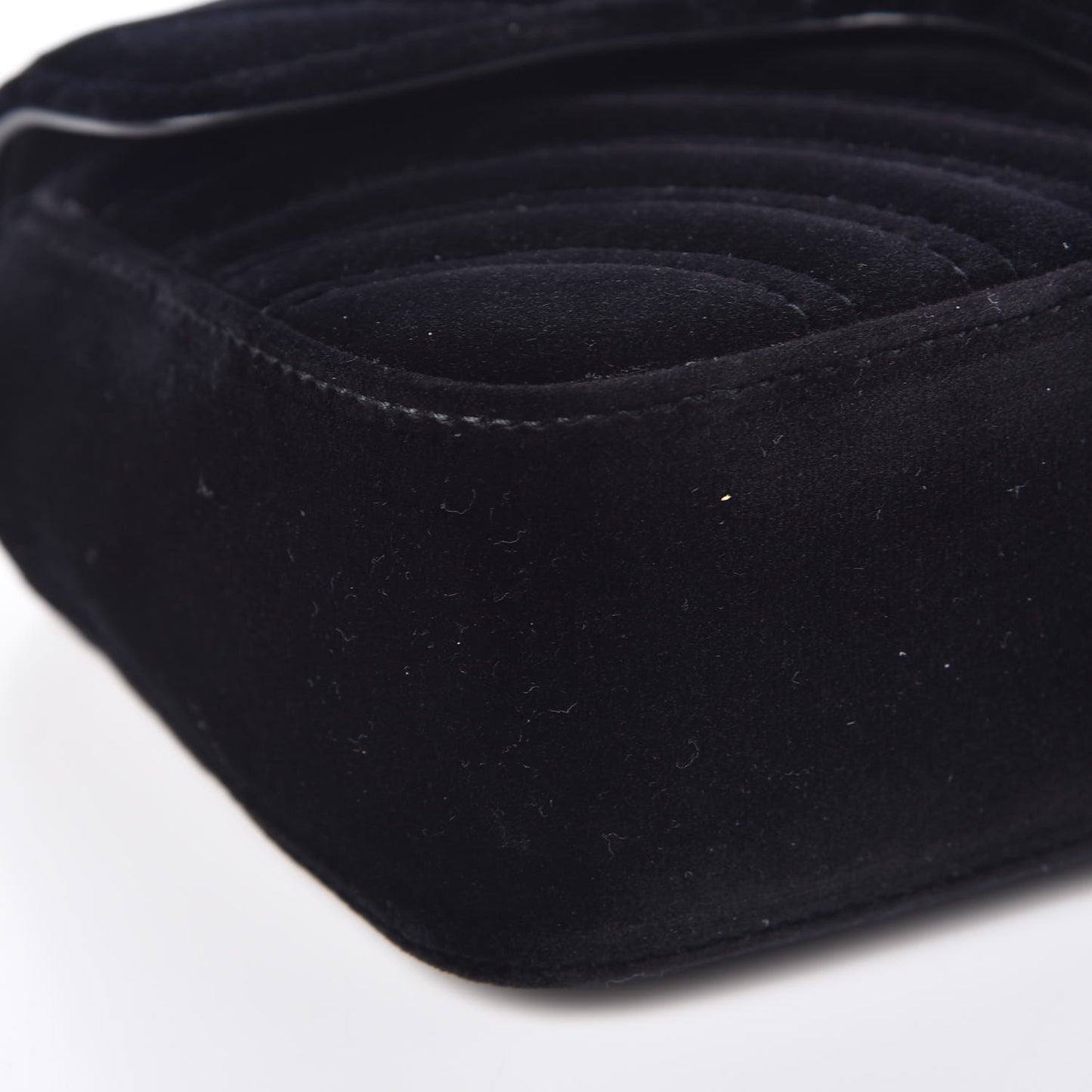 Velvet Matelasse Mini GG Marmont Shoulder Bag Black