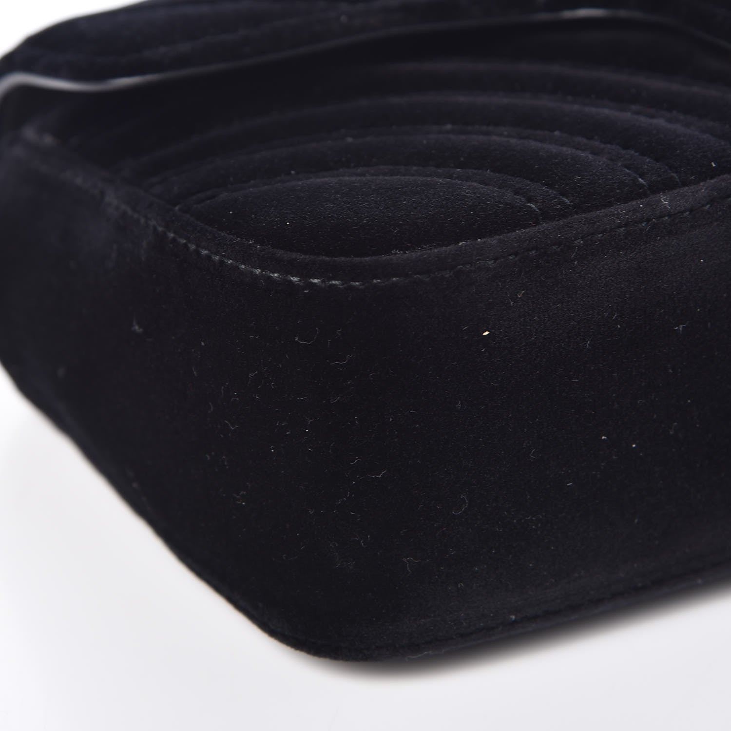 Gucci Velvet Matelasse Mini GG Marmont Shoulder Bag Black 8 of 10