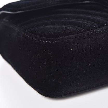 Gucci Velvet Matelasse Mini GG Marmont Shoulder Bag Black 8 of 10