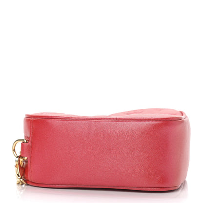 Louis Vuitton Lambskin Embossed Monogram Fall In Love Sac Coeur Heart Chain Bag Lipstick Red 4 of 9