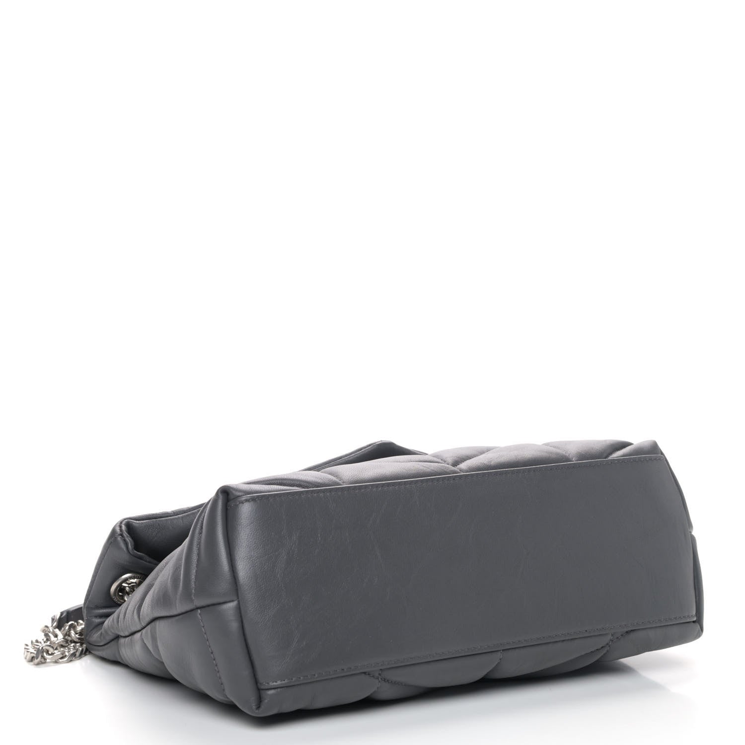 Saint Laurent Lambskin Quilted Small Loulou Puffer Monogram Chain Satchel Concrete 3 of 4