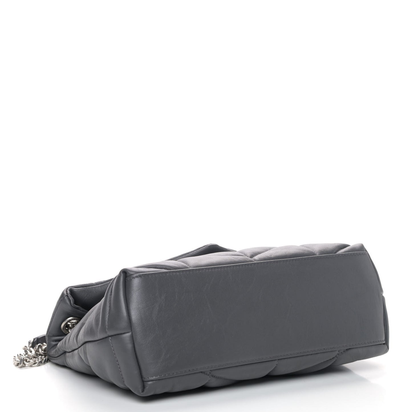 Lambskin Quilted Small Loulou Puffer Monogram Chain Satchel Concrete