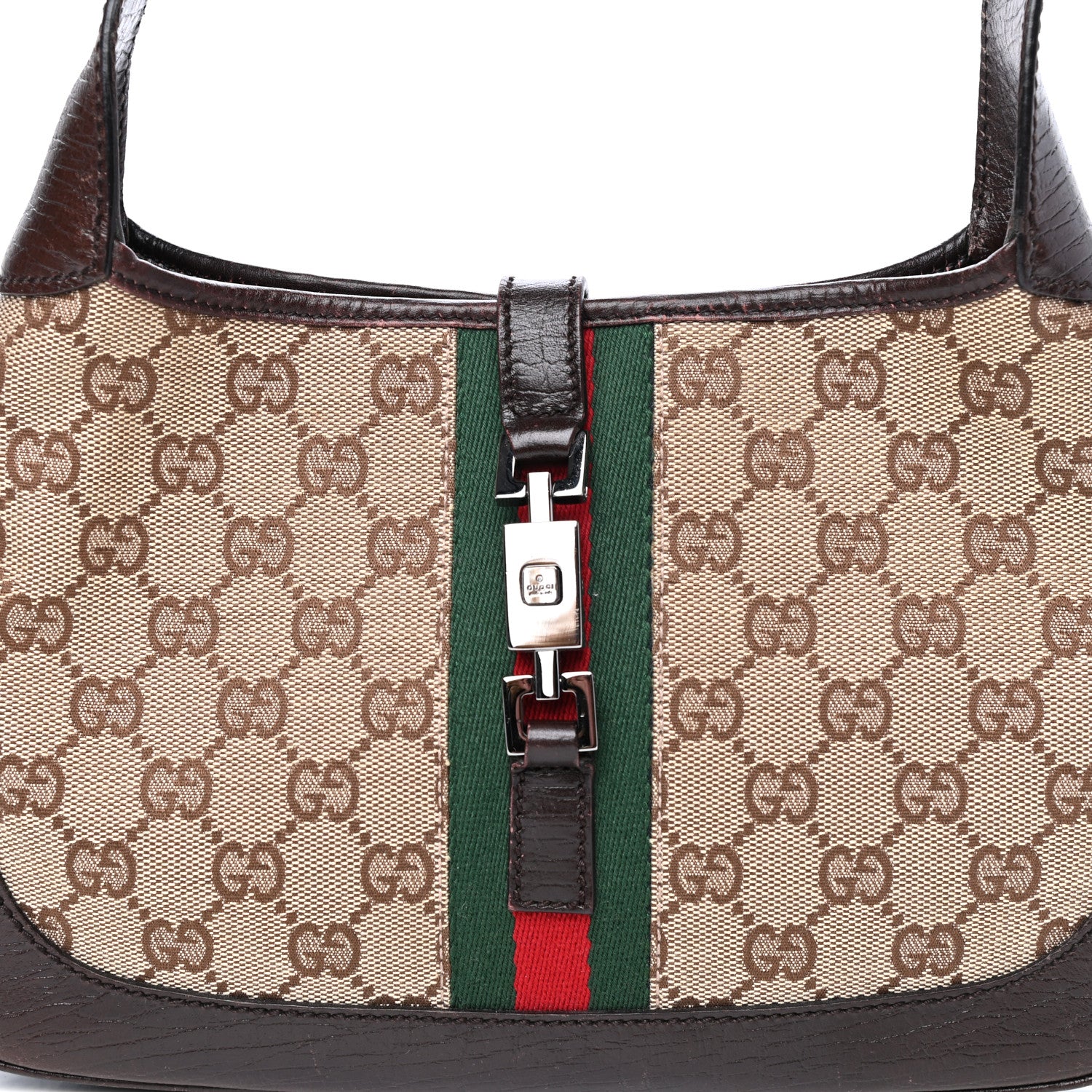 Gucci Monogram Web Jackie O Hobo Dark Brown 11 of 12