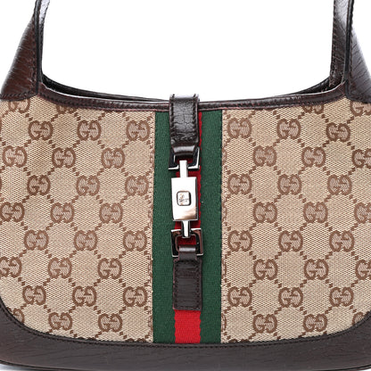 Gucci Monogram Web Jackie O Hobo Dark Brown 11 of 12