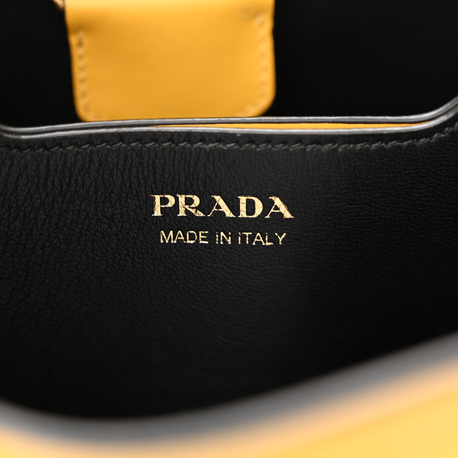 Prada Saffiano Cuir Calfskin Medium Panier Bucket Bag Soleil Black 6 of 11