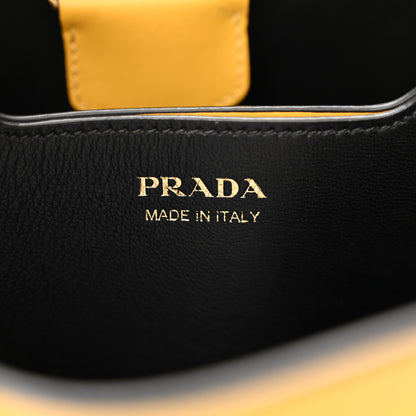 Prada Saffiano Cuir Calfskin Medium Panier Bucket Bag Soleil Black 6 of 11