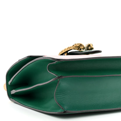 Gucci Moon Calfskin Web Medium Dionysus Bamboo Top Handle Bag Emerald Blue Hibiscus Red 9 of 11