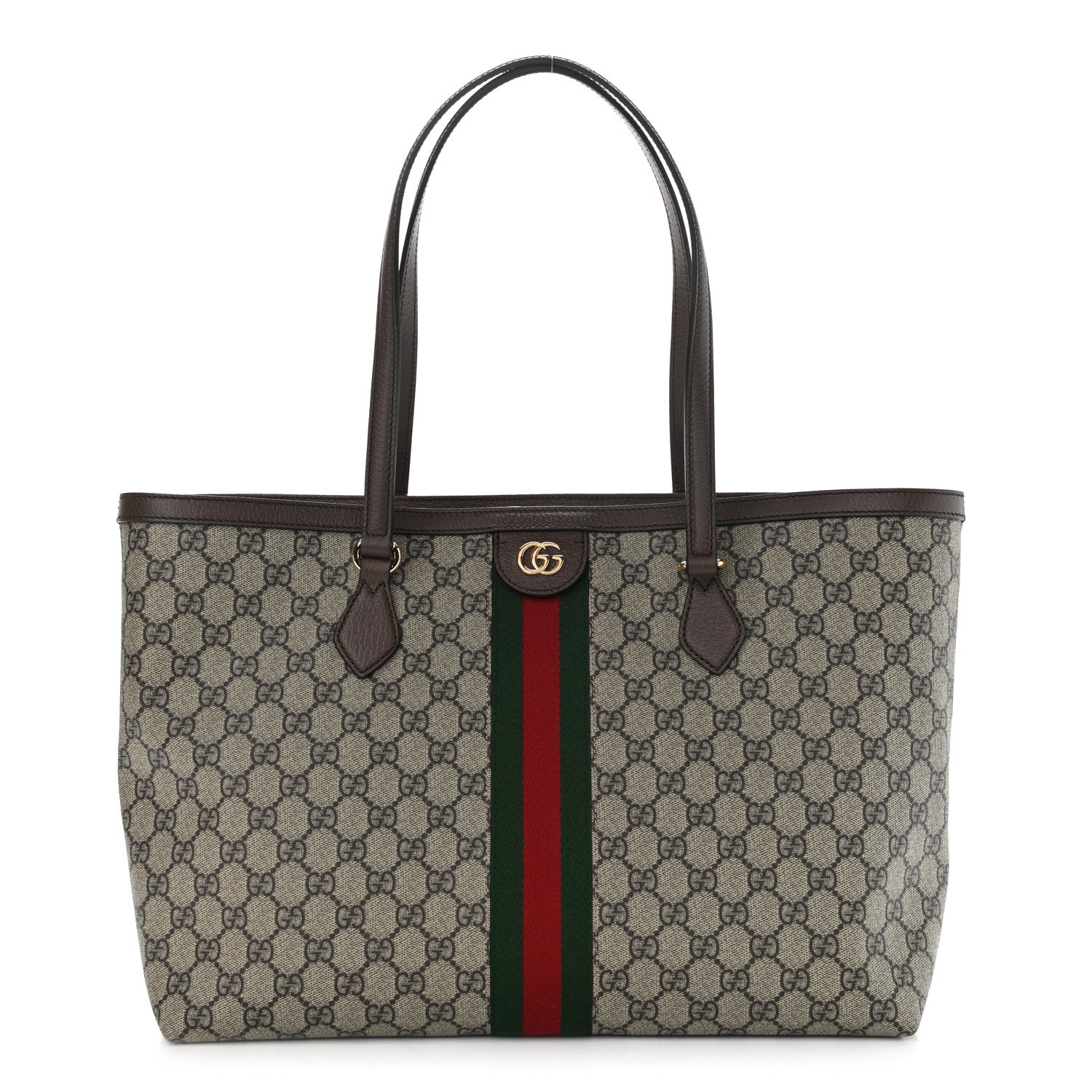 Gucci GG Supreme Monogram Medium Ophidia Shopping Tote Brown 1 of 10