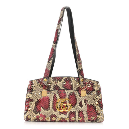 Gucci Snakeskin Large Arli Top Handle Bag Pink Beige 1 of 12