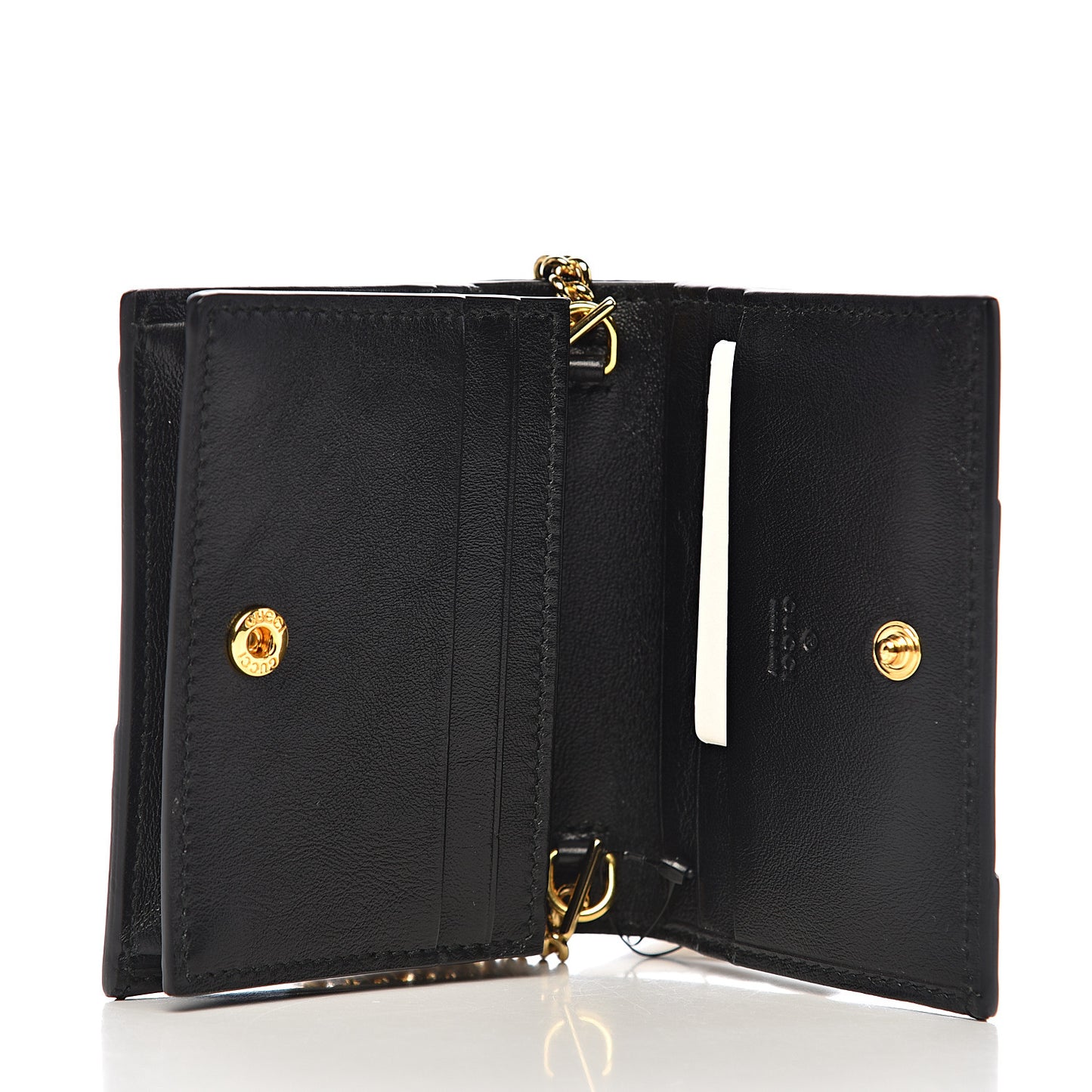 Calfskin Diagonal Striped Zumi Chain Card Case Wallet Black Beige