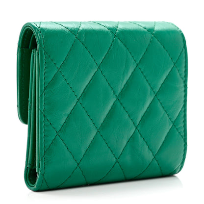 Chanel Aged Calfskin Quilted Reissue Compact Wallet Green 4 of 8