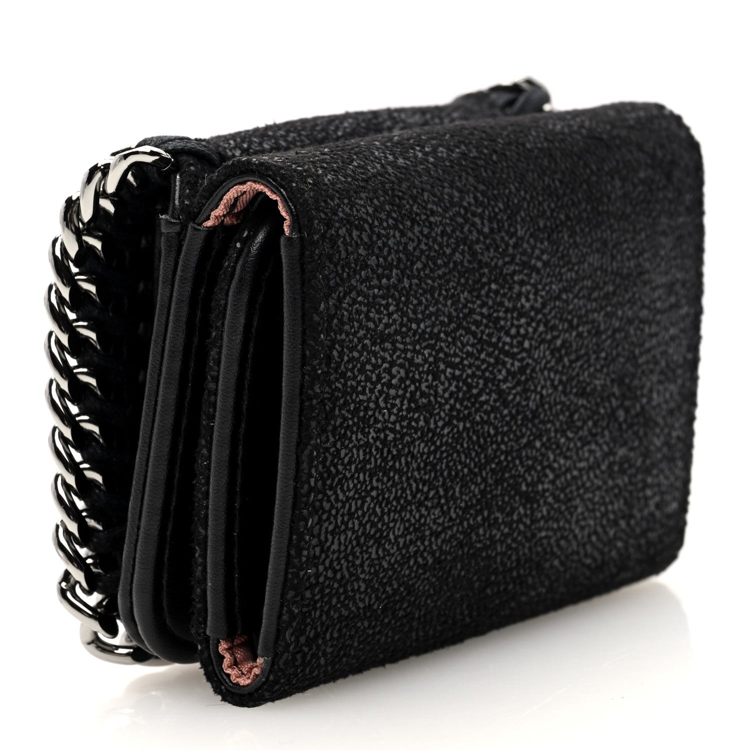 Stella McCartney Shaggy Deer Small Falabella Flap Wallet Black 3 of 7