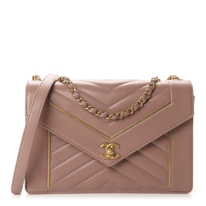 Chanel Lambskin Chevron Quilted Flap Beige 2 of 11