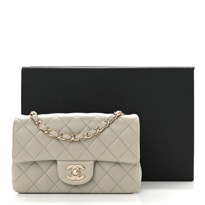 Chanel Lambskin Quilted Mini Rectangular Flap Grey 11 of 11