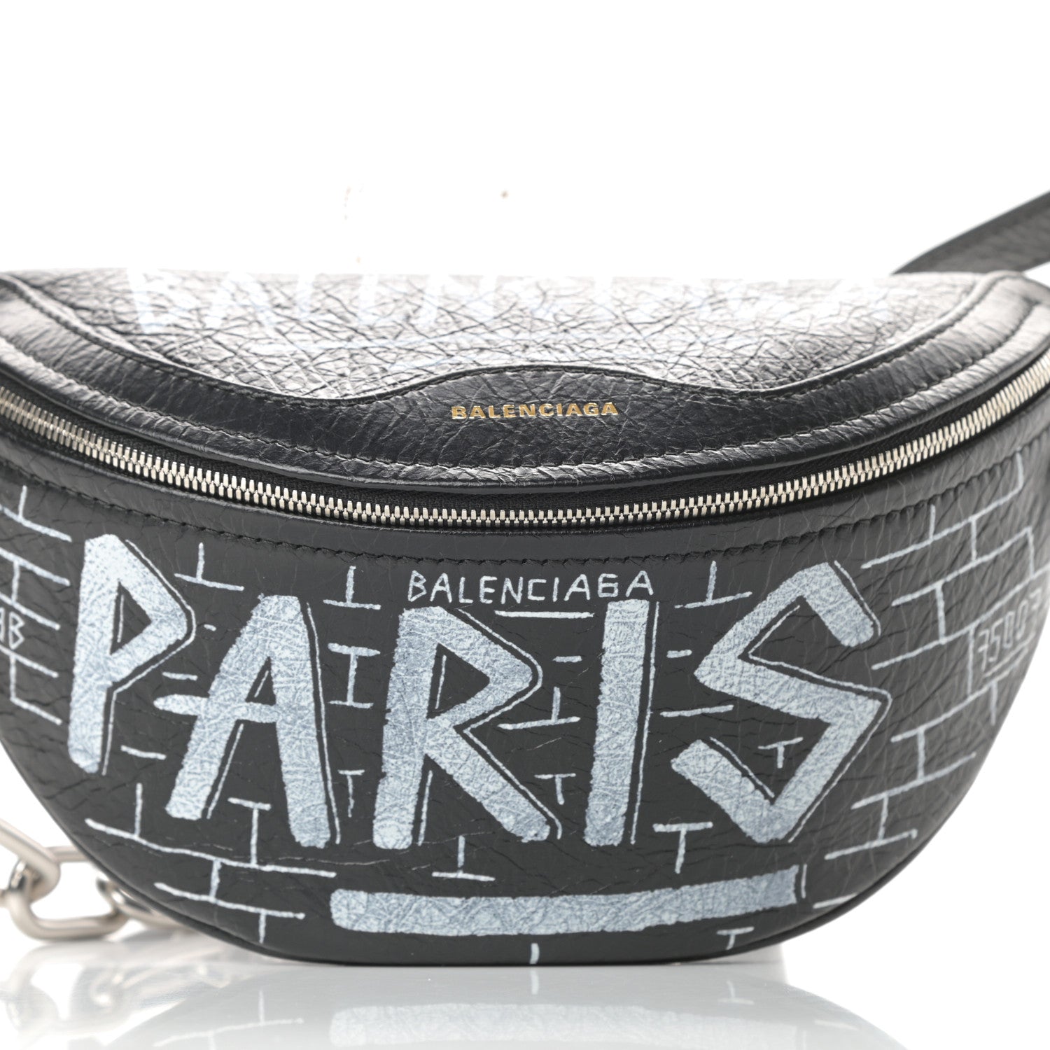 Balenciaga Agneau Arena Graffiti All Over XXS Souvenir Belt Bag Black White 10 of 10