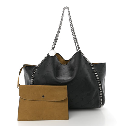 Stella McCartney Eco Alter Nappa Perforated Logo Falabella Reversible Tote Black 3 of 15