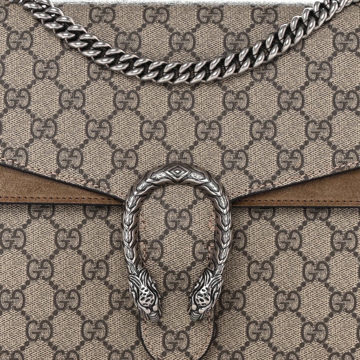 GG Supreme Monogram Medium Dionysus Shoulder Bag Taupe