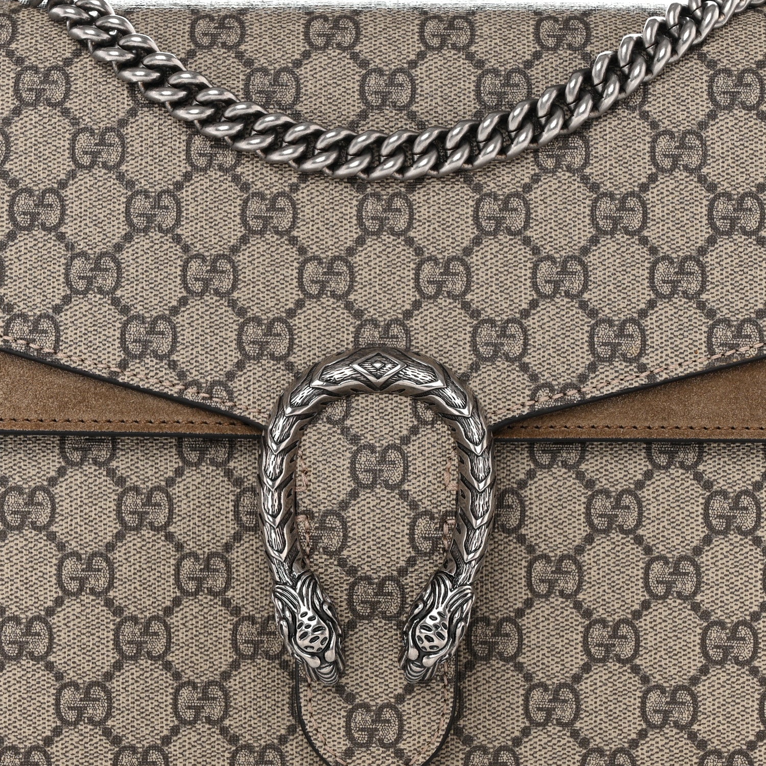 Gucci GG Supreme Monogram Medium Dionysus Shoulder Bag Taupe 8 of 12