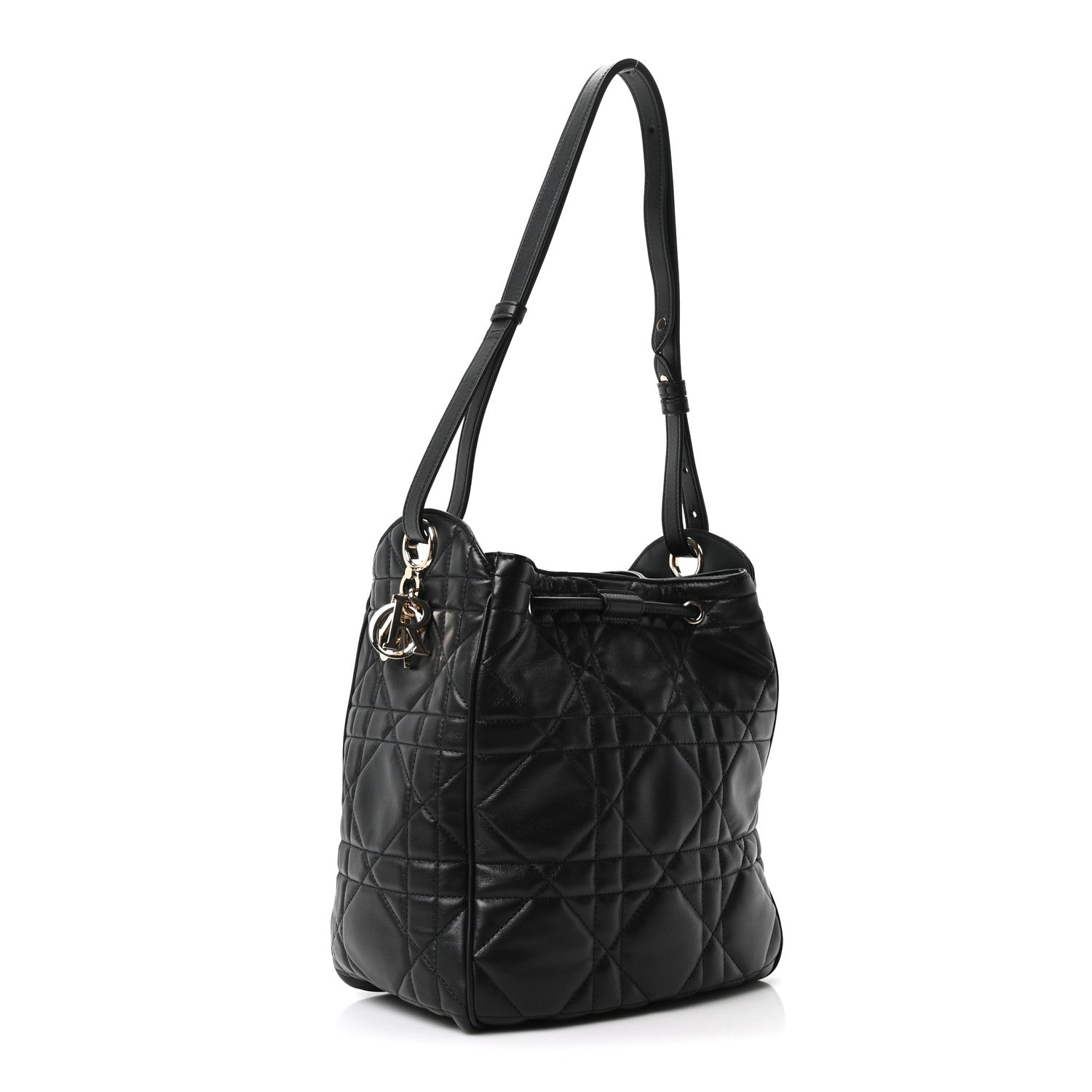 Christian Dior Calfskin Macrocannage Medium D-Motion Bag Black 3 of 10