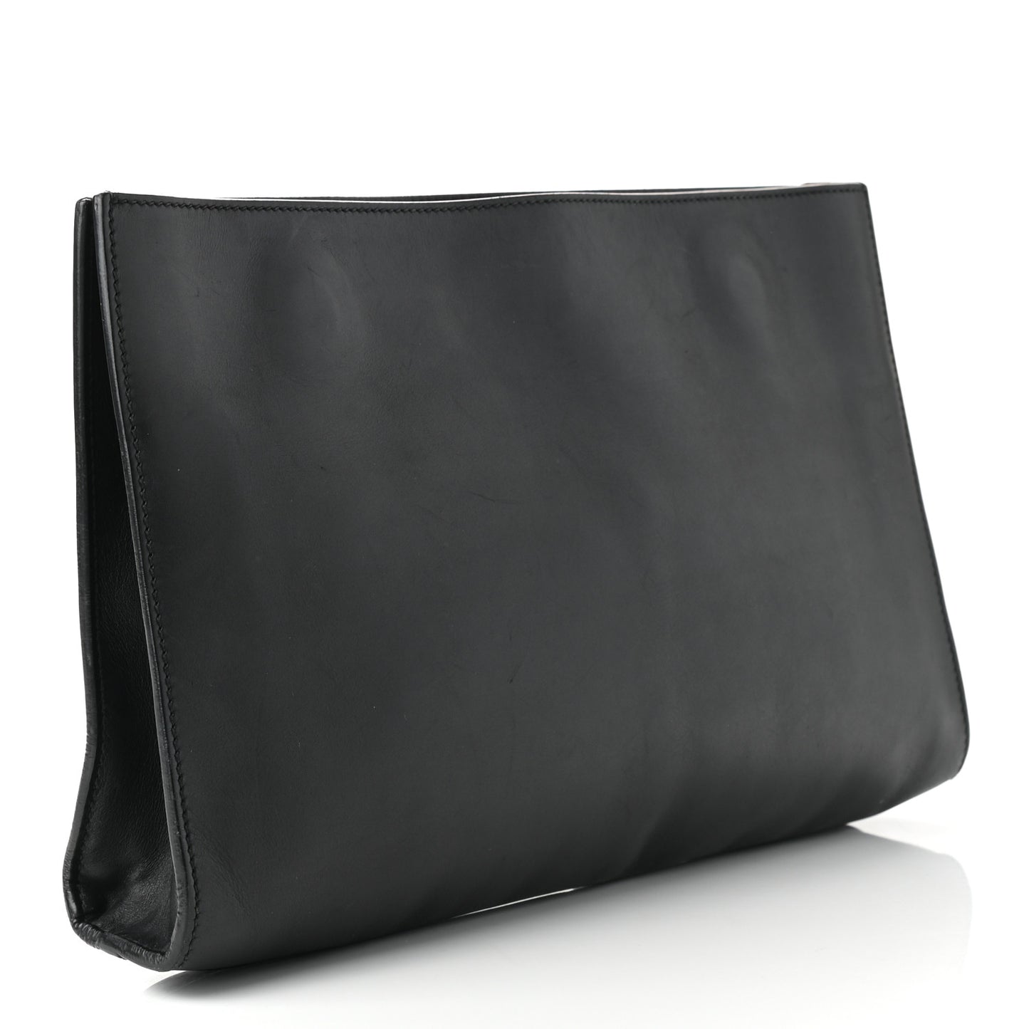 Calfskin Embossed XL Clutch Black