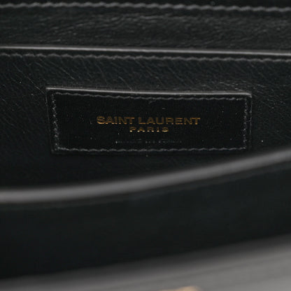 Saint Laurent Canvas Leopard Print Mini Classic Monogram Cassandra Top Handle Black 7 of 11