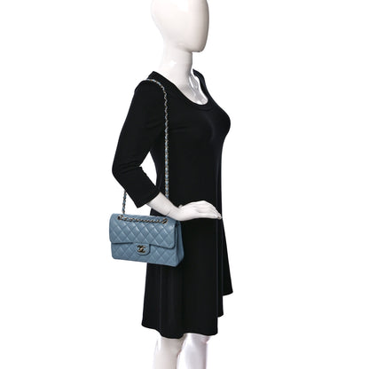 Chanel Caviar Quilted Small Double Flap Light Blue 3 of 11