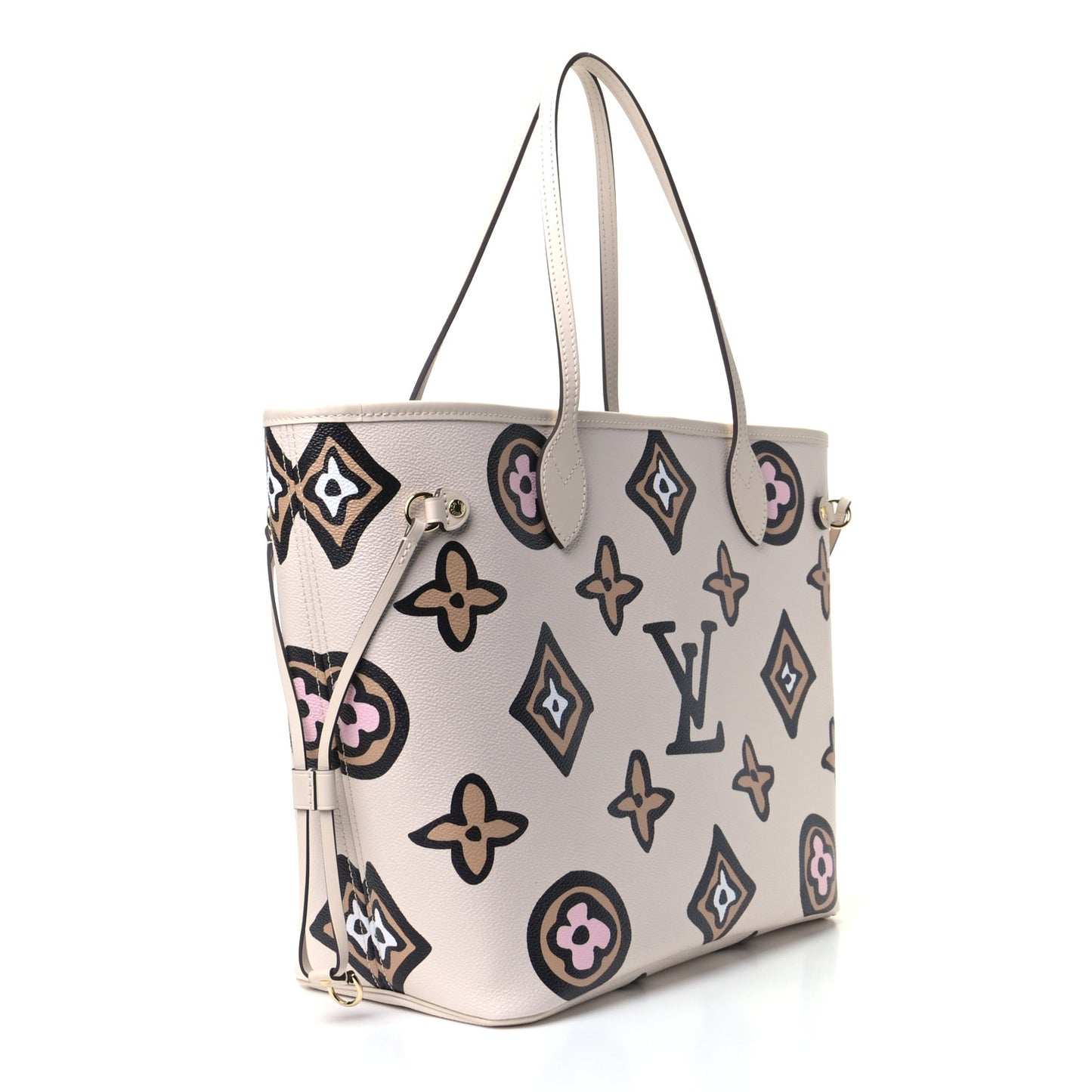 Monogram Giant Wild At Heart Neverfull MM Creme