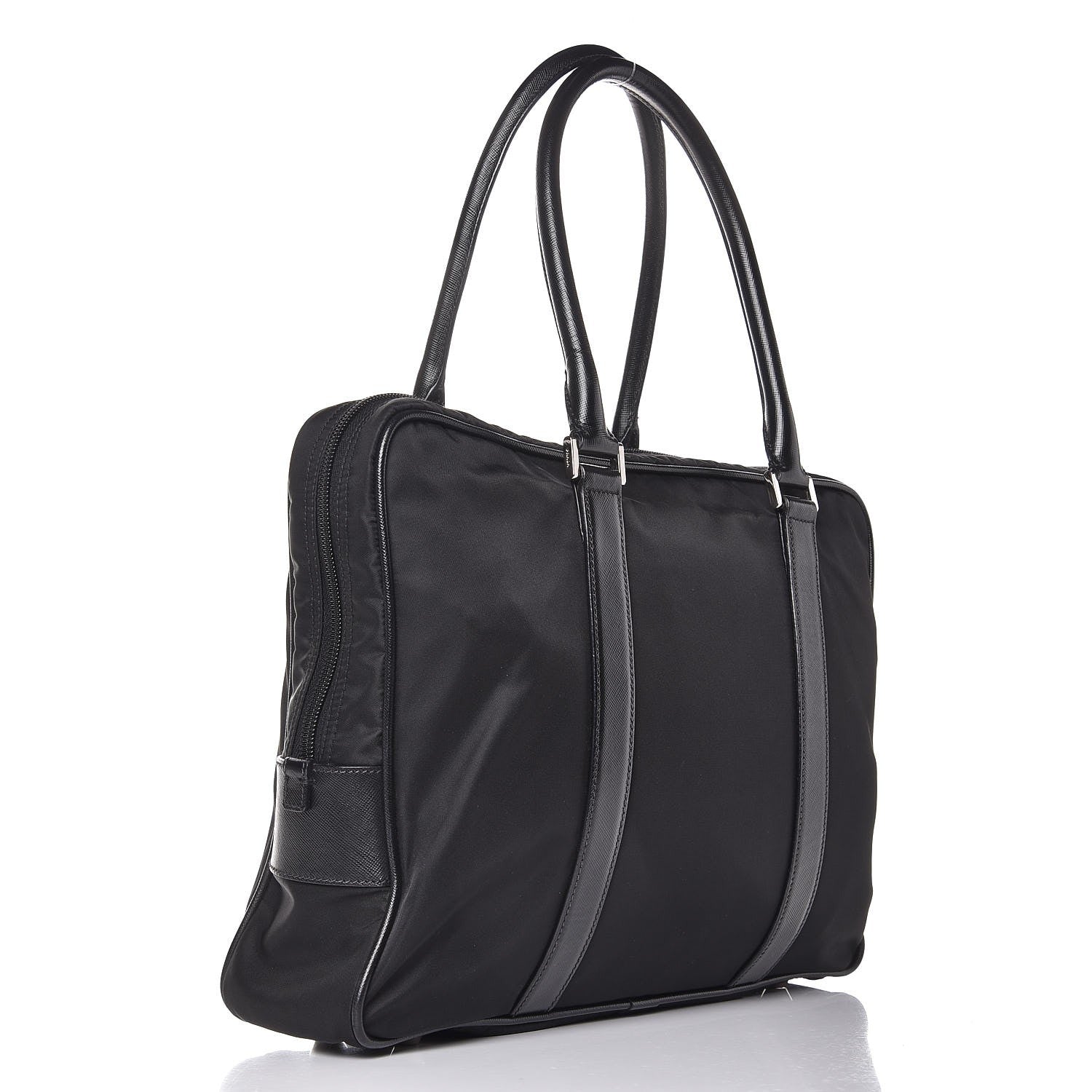 Prada Tessuto Nylon Saffiano Briefcase Nero Black 3 of 20