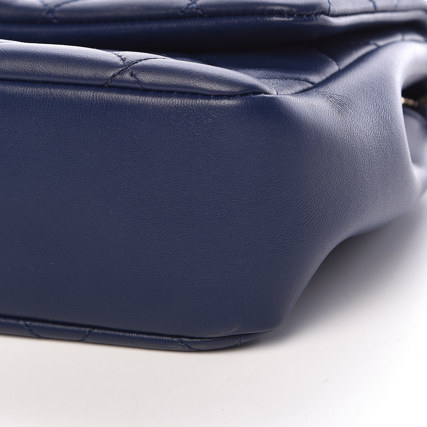 Chanel Lambskin Quilted Resin Bi-Color Chain Flap Bag Navy 10 of 11