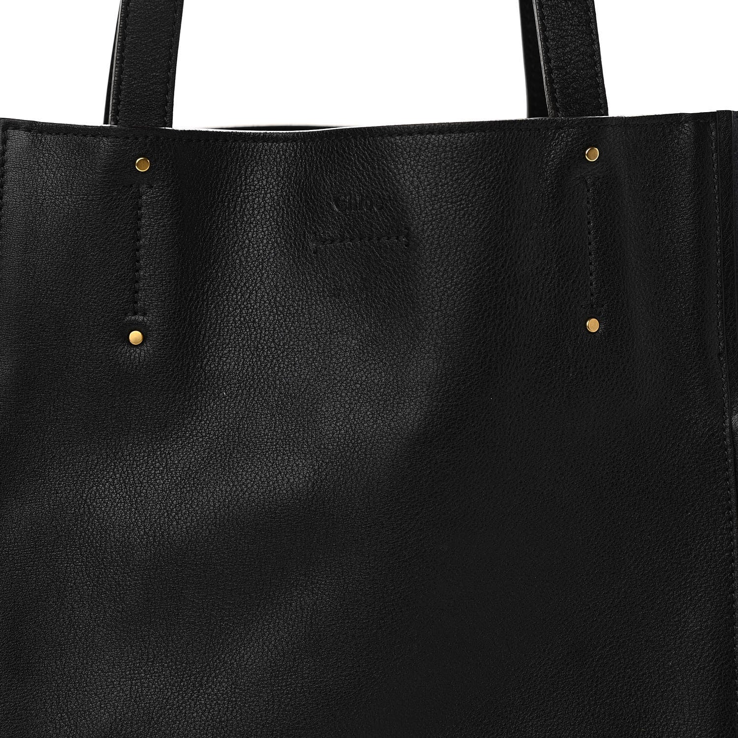 Chloe Smooth Calfskin Medium Milo Shopping Tote Black 9 of 11
