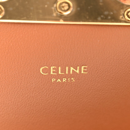 Celine Calfskin Triomphe Canvas Teen Triomphe Bag Tan 6 of 10
