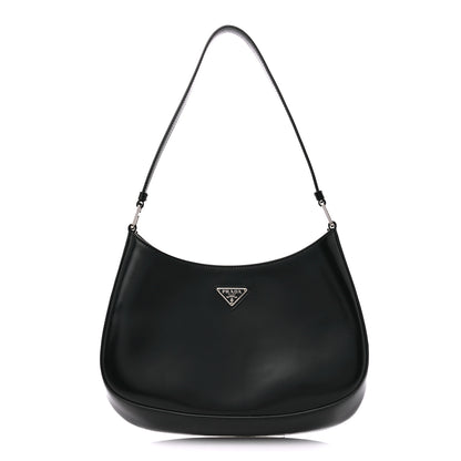 Prada Spazzolato Cleo Shoulder Bag Black 1 of 11