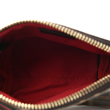 Fendi X FILA Glazed Fabric Vitello Century FF 1974 Mania Beauty Pouch Mogano Panna Blueberry 5 of 8