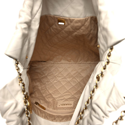 Chanel Shiny Calfskin Quilted Chanel 22 White 6 of 13
