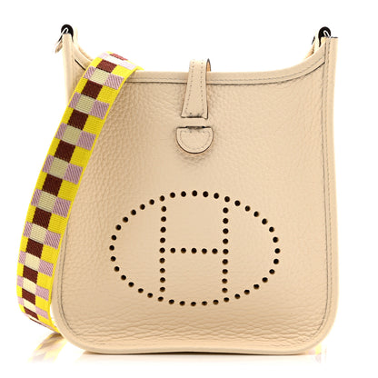 Hermes Taurillon Clemence Maxi Quadrille Evelyne TPM Nata Citron Rouge H Mauve Sylvestre 1 of 11