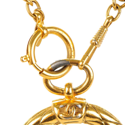 Chanel CC Quilted Loupe Chain Necklace Gold 5 of 6