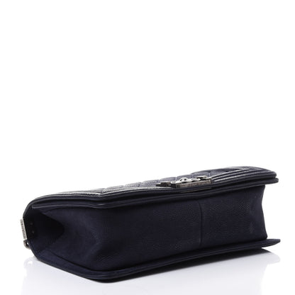 Chanel Iridescent Caviar Quilted Medium Boy Flap Dark Blue 3 of 4