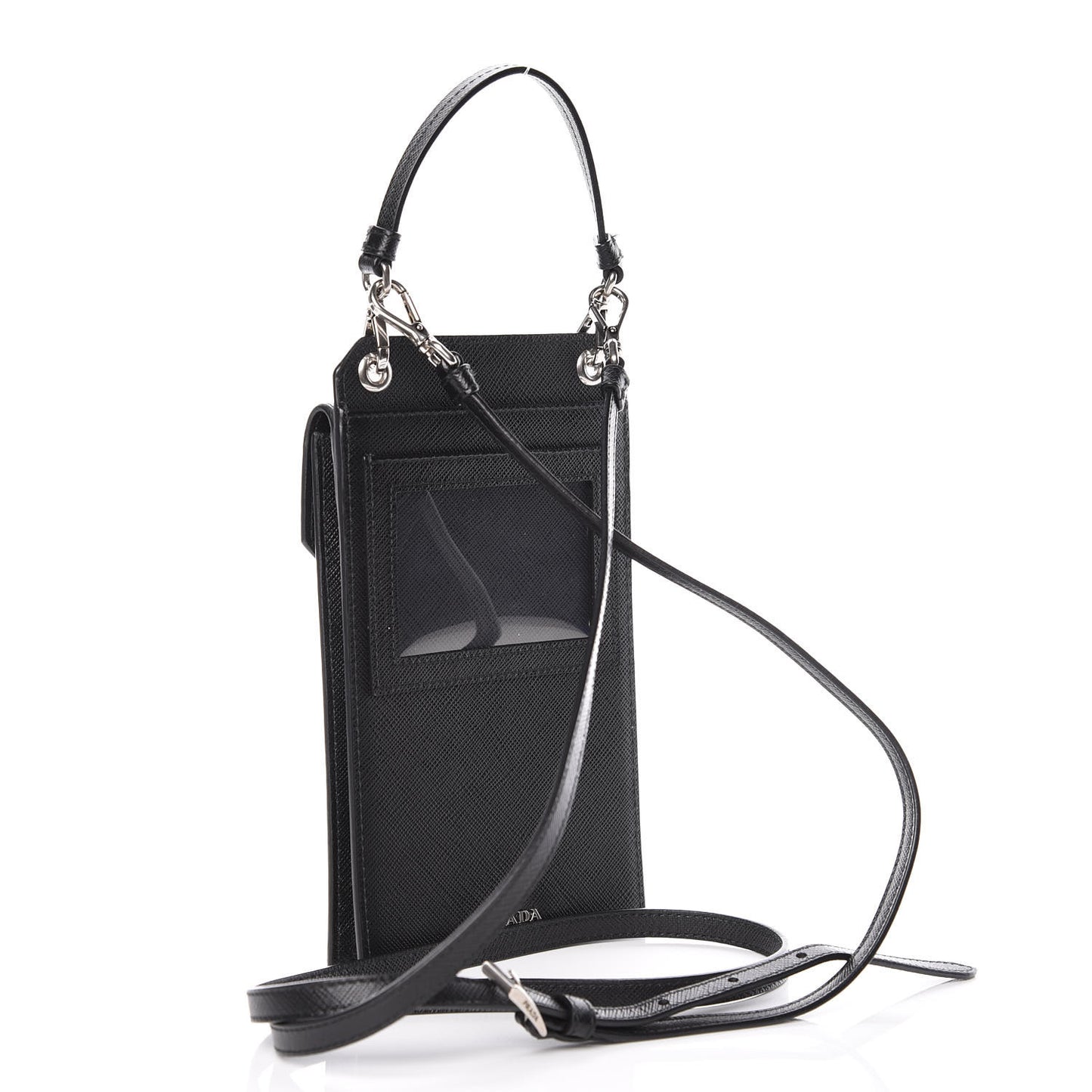 Saffiano Racing Logo Patch Mini Bag Black