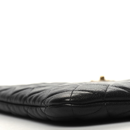 Chanel Sheepskin Quilted Large Vintage Mademoiselle Cosmetic Case Black 9 of 12