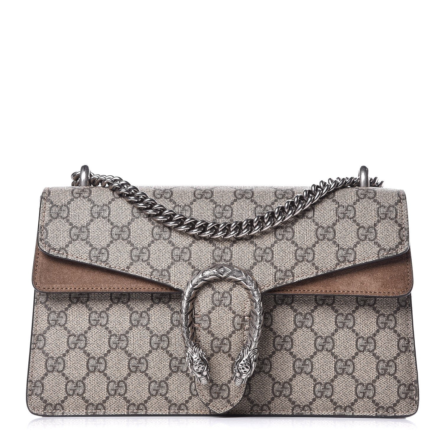 Gucci GG Supreme Monogram Small Dionysus Shoulder Bag Taupe 1 of 8