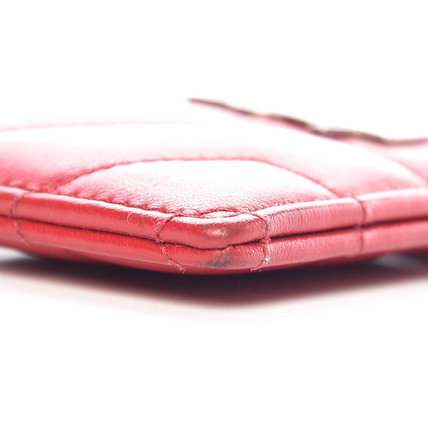Calfskin Y Quilted Monogram LouLou Credit Card Case Red