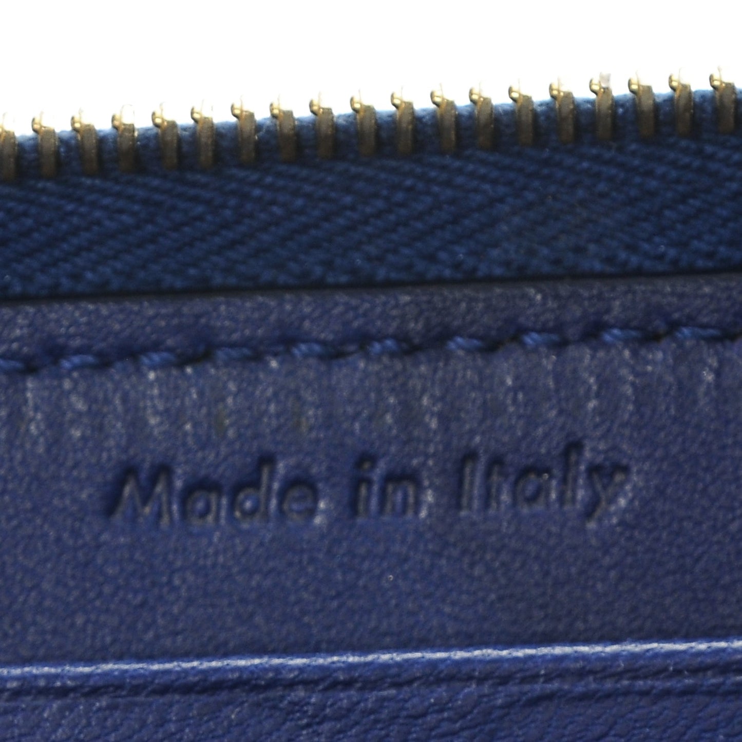 Lambskin Large Zip Around Multifunction Wallet Indigo
